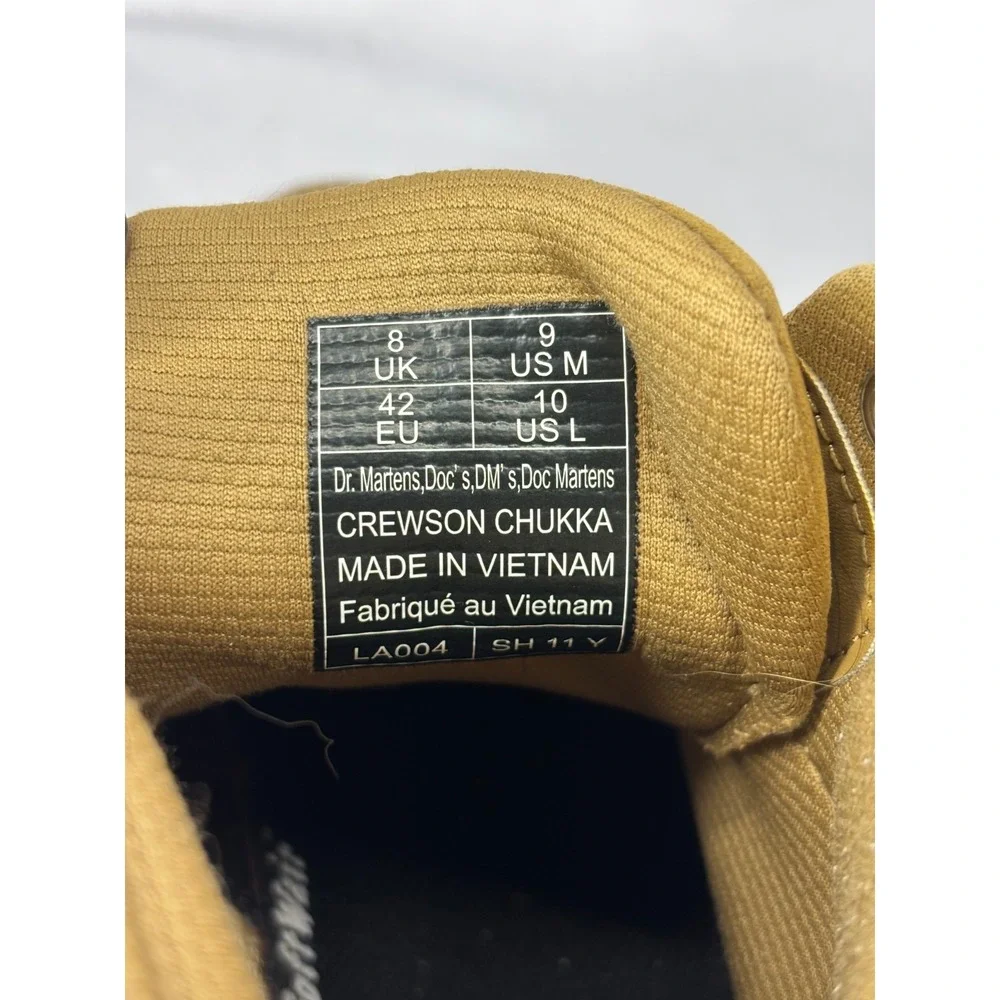 Dr. Martens Crewson Chukka Boots Mens Tan Suede Ankle Comfort Outdoor 9M